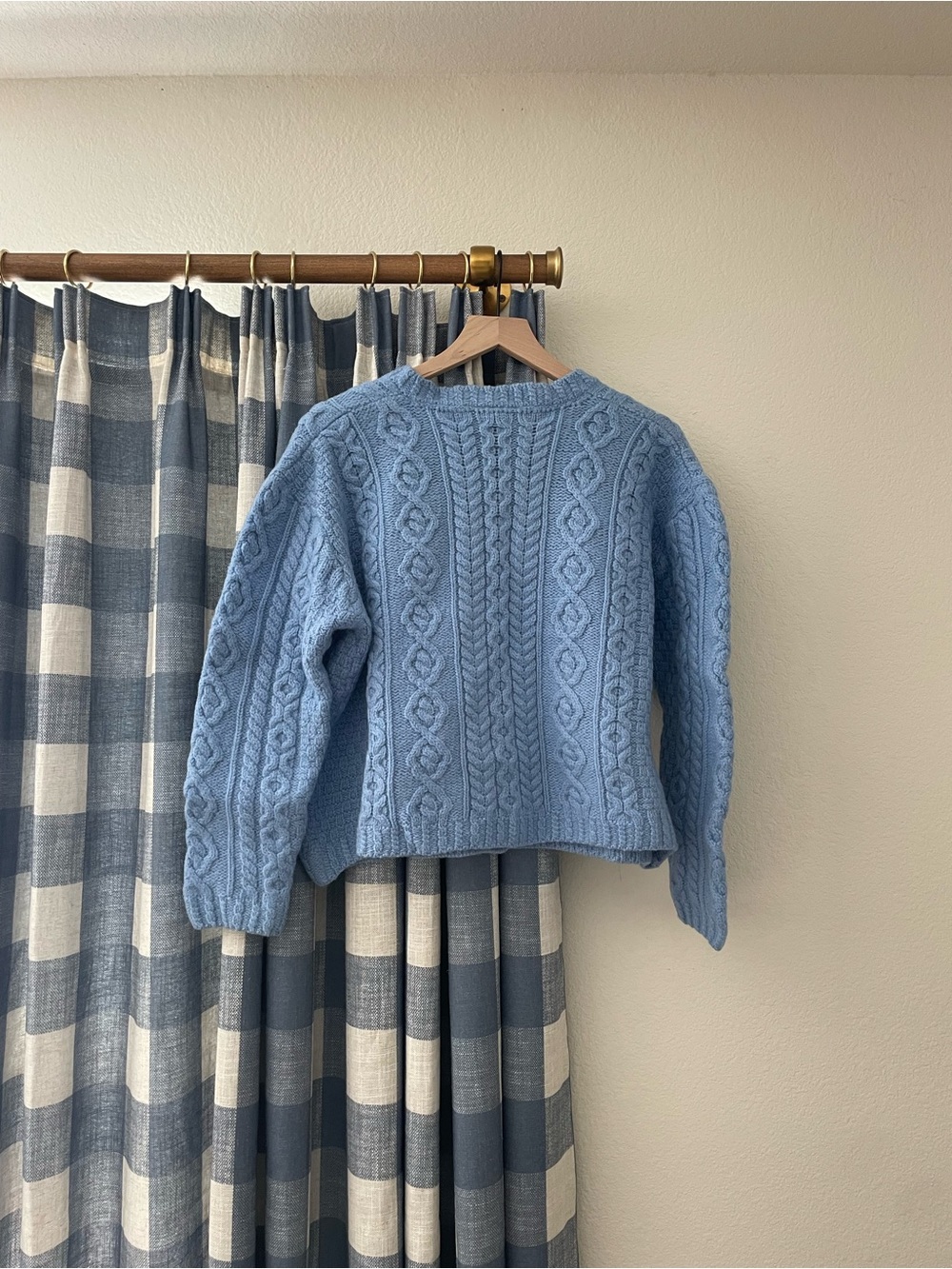 Aran Woolen Mills Blue Wool Cardigan - Picture 3 of 8